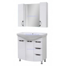 Комплект мебели для ванной напольный белый Юввис Оскар Т-17 85 см