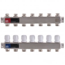 Коллекторный блок с термостат. клапанами EUROPRODUCT EP.S1100-07 1"x7 (EP4994)