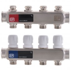 Коллекторный блок с термостат. клапанами EUROPRODUCT EP.S1100-04 1"x4 (EP4991)