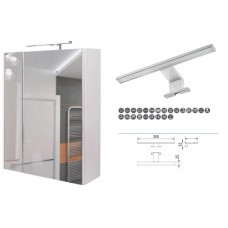 Зеркальный шкаф с LED подсветкой 70 см в ванную комнату VERONA Tobi ЗШ 70 с светильником