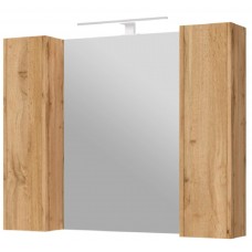 Дзеркало для ванної кімнати з двома шафами 80 см з LED світильником VERONA Ранчо
